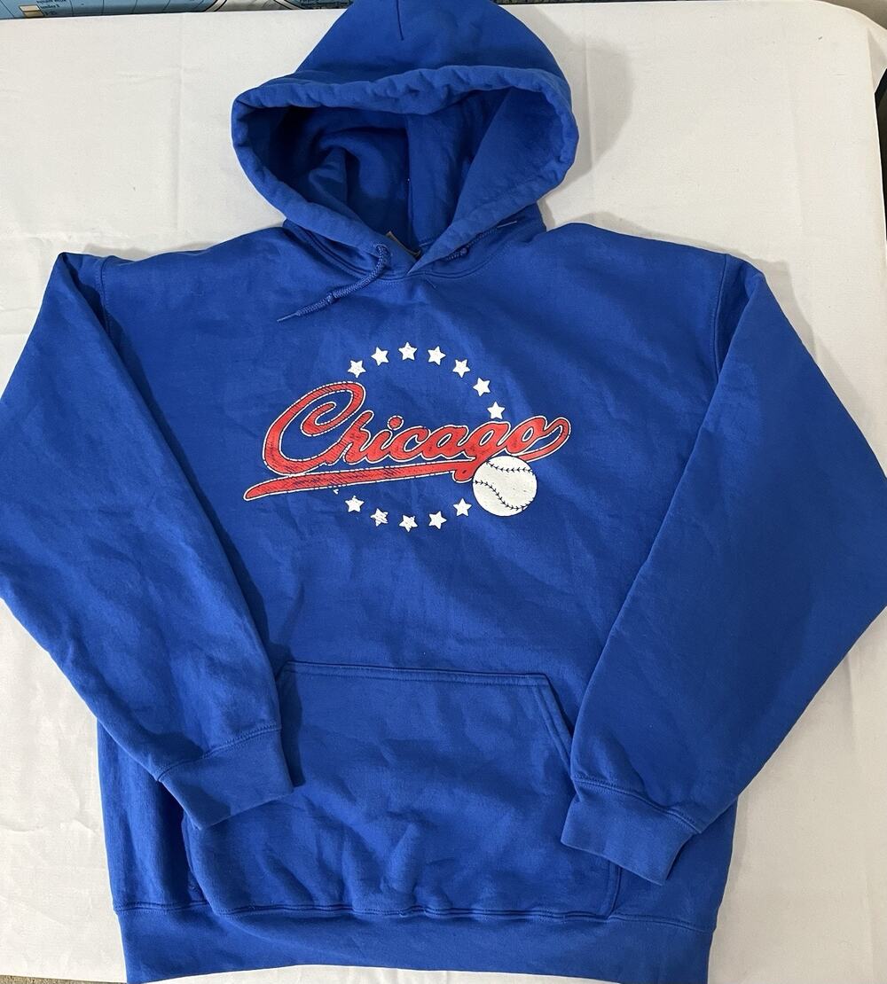 Gildan Chicago Cubs Hoodie Mens Large MLB Baseball Kangaroo Pocket Drawstring